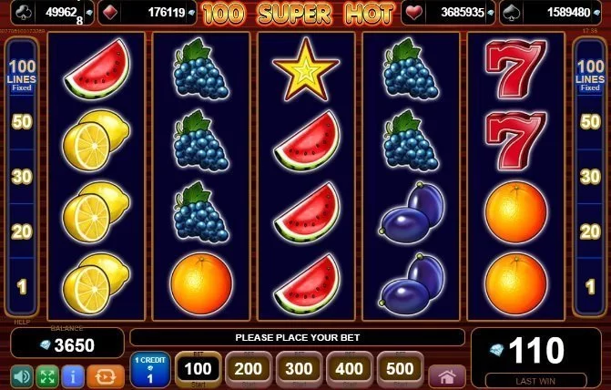 Features of the slot machine 100 super hot
